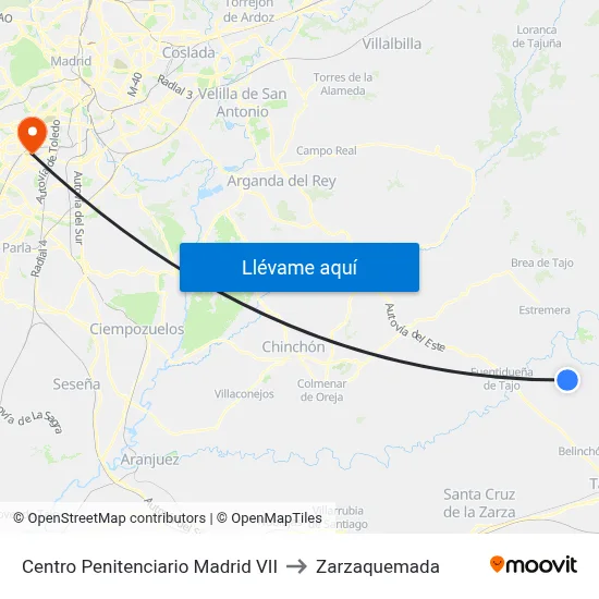 Centro Penitenciario Madrid VII to Zarzaquemada map