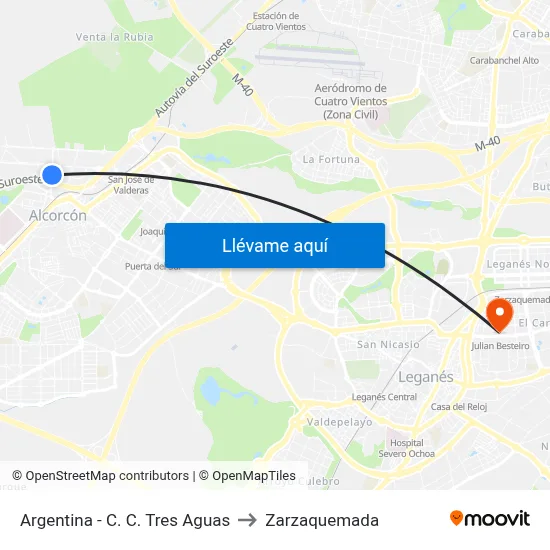 Argentina - C. C. Tres Aguas to Zarzaquemada map