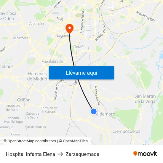 Hospital Infanta Elena to Zarzaquemada map
