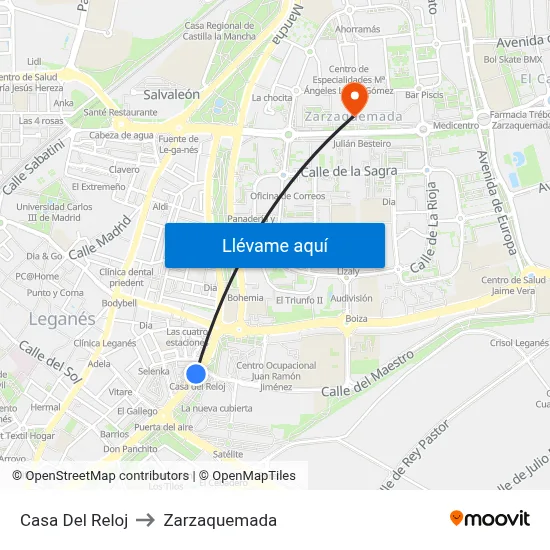 Casa Del Reloj to Zarzaquemada map
