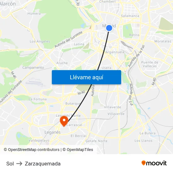 Sol to Zarzaquemada map