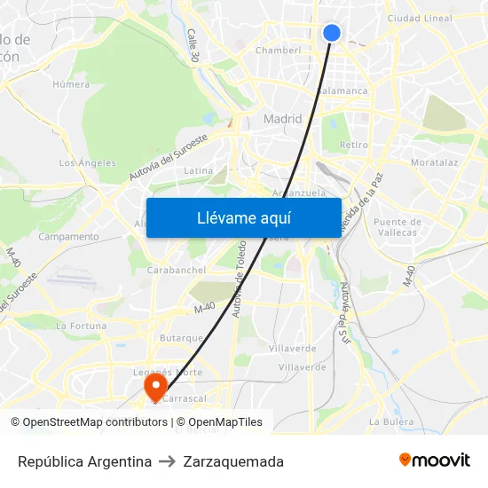República Argentina to Zarzaquemada map