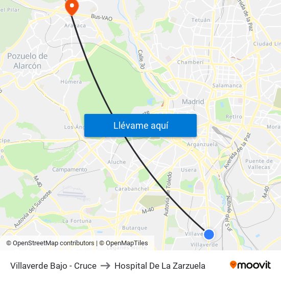 Villaverde Bajo - Cruce to Hospital De La Zarzuela map