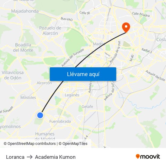 Loranca to Academia Kumon map