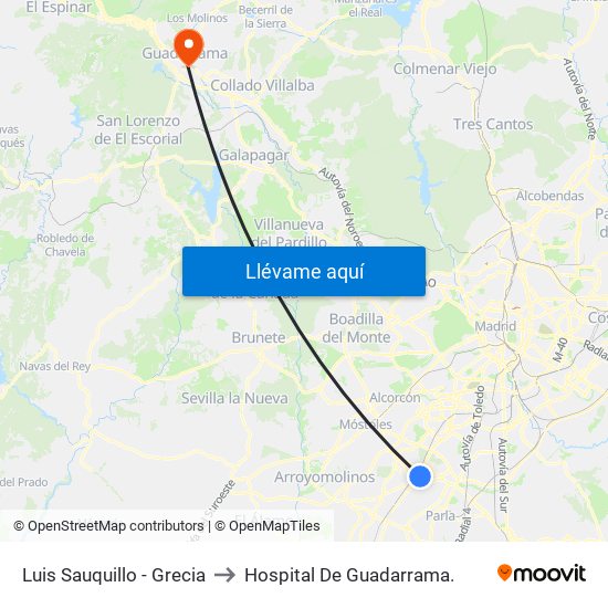 Luis Sauquillo - Grecia to Hospital De Guadarrama. map