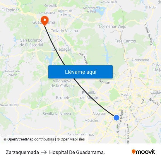 Zarzaquemada to Hospital De Guadarrama. map