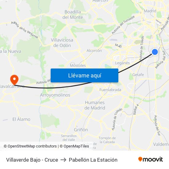 Villaverde Bajo - Cruce to Pabellón La Estación map