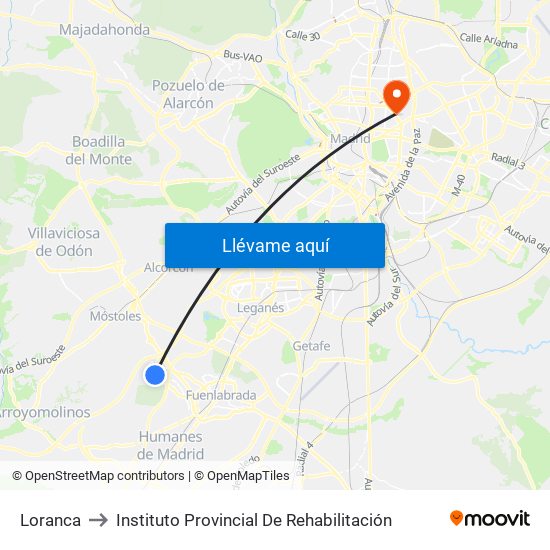 Loranca to Instituto Provincial De Rehabilitación map