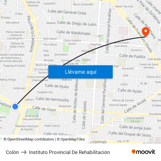 Colón to Instituto Provincial De Rehabilitación map