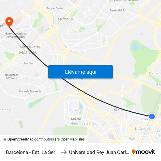 Barcelona - Est. La Serna to Universidad Rey Juan Carlos map