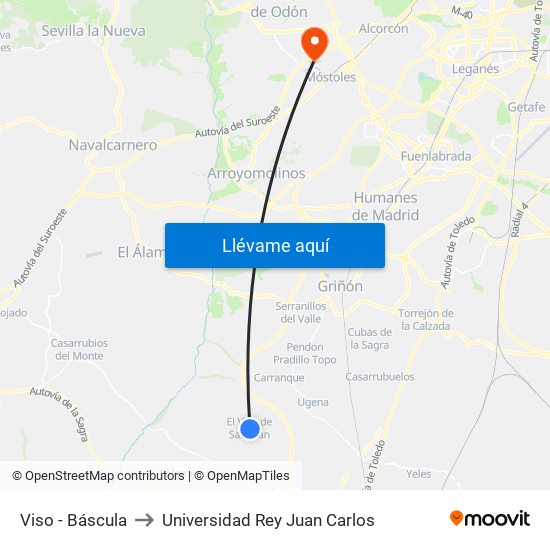 Viso - Báscula to Universidad Rey Juan Carlos map
