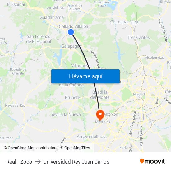 Real - Zoco to Universidad Rey Juan Carlos map
