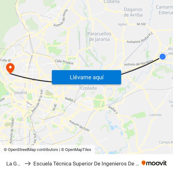 La Garena to Escuela Técnica Superior De Ingenieros De Telecomunicación Upm map