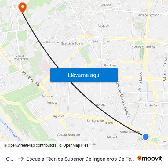 Colón to Escuela Técnica Superior De Ingenieros De Telecomunicación Upm map