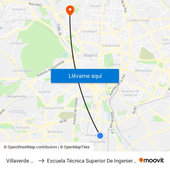 Villaverde Bajo - Cruce to Escuela Técnica Superior De Ingenieros De Telecomunicación Upm map