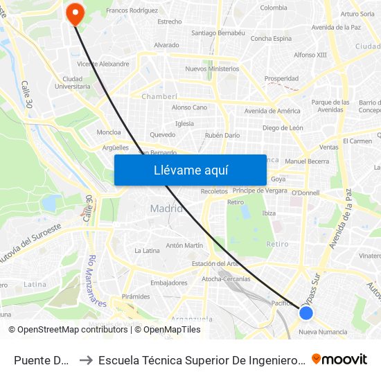 Puente De Vallecas to Escuela Técnica Superior De Ingenieros De Telecomunicación Upm map