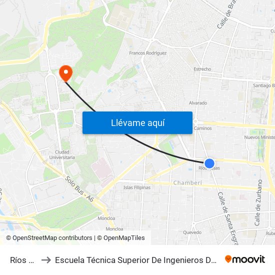 Ríos Rosas to Escuela Técnica Superior De Ingenieros De Telecomunicación Upm map