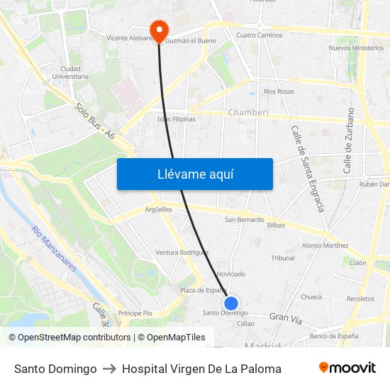 Santo Domingo to Hospital Virgen De La Paloma map