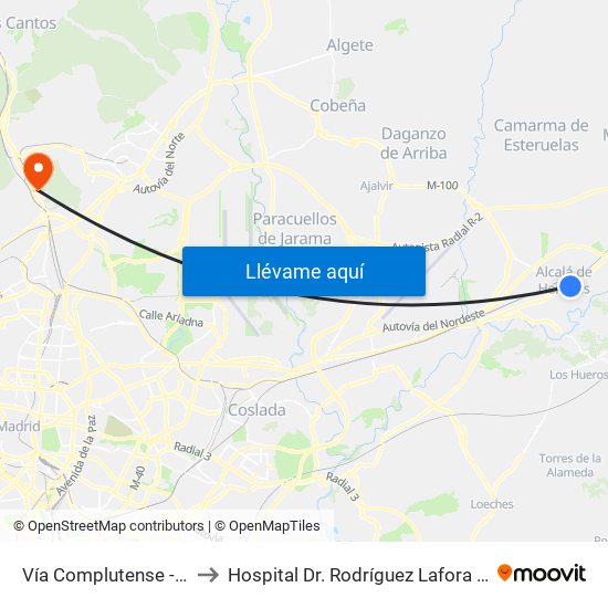 Vía Complutense - Brihuega to Hospital Dr. Rodríguez Lafora (Psiquiátrico) map