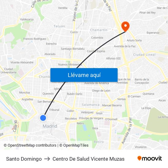Santo Domingo to Centro De Salud Vicente Muzas map