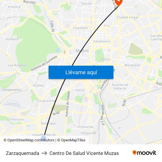 Zarzaquemada to Centro De Salud Vicente Muzas map