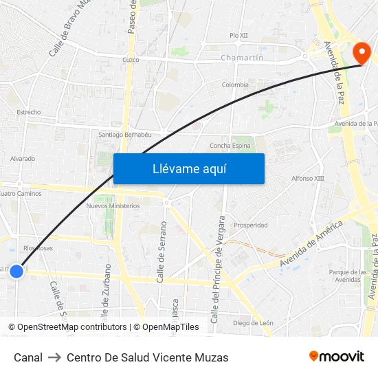 Canal to Centro De Salud Vicente Muzas map
