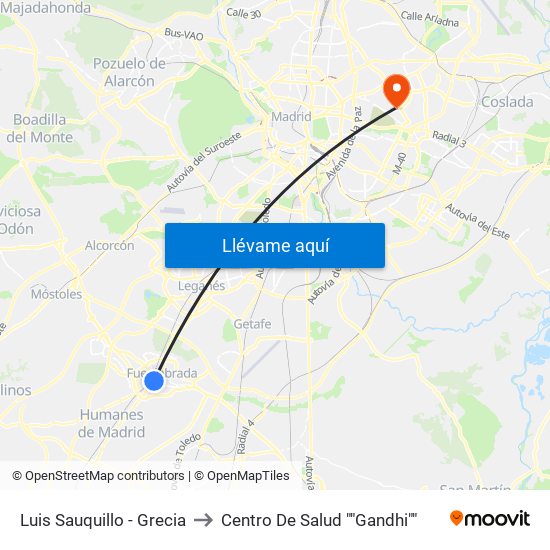 Luis Sauquillo - Grecia to Centro De Salud ""Gandhi"" map