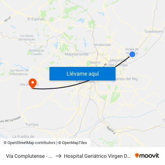 Vía Complutense - Brihuega to Hospital Geriátrico Virgen De La Poveda map