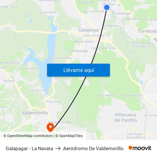 Galapagar - La Navata to Aeródromo De Valdemorillo. map