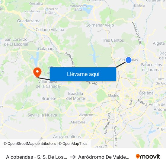 Alcobendas - S. S. De Los Reyes to Aeródromo De Valdemorillo. map