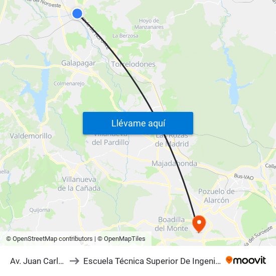 Av. Juan Carlos I - Zoco to Escuela Técnica Superior De Ingenieros Informáticos Upm map