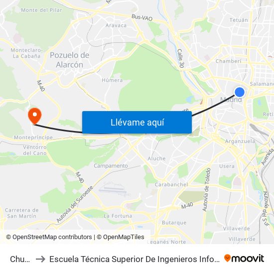 Chueca to Escuela Técnica Superior De Ingenieros Informáticos Upm map