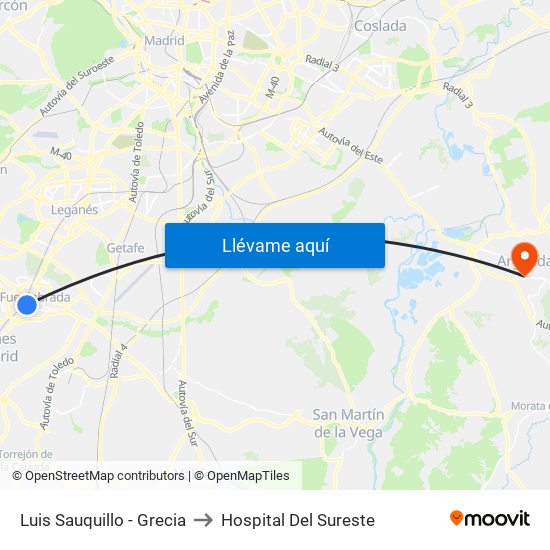 Luis Sauquillo - Grecia to Hospital Del Sureste map
