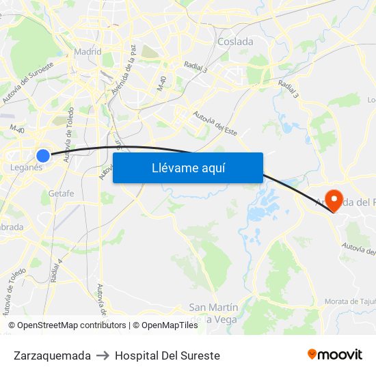 Zarzaquemada to Hospital Del Sureste map