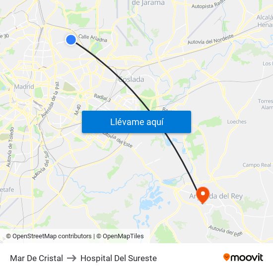 Mar De Cristal to Hospital Del Sureste map