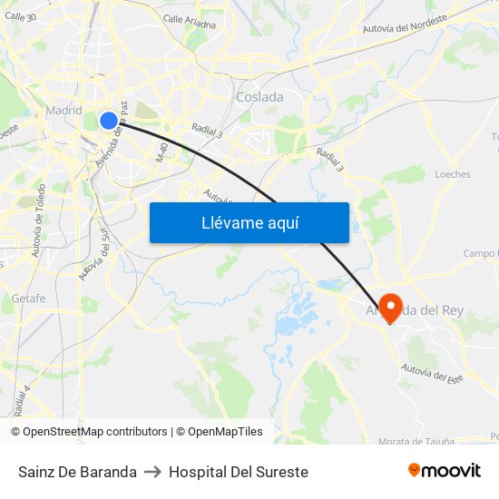 Sainz De Baranda to Hospital Del Sureste map