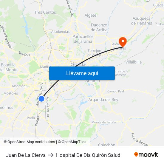 Juan De La Cierva to Hospital De Día Quirón Salud map