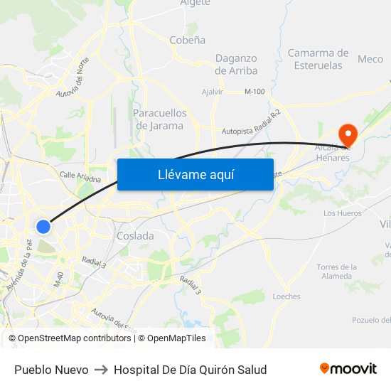 Pueblo Nuevo to Hospital De Día Quirón Salud map