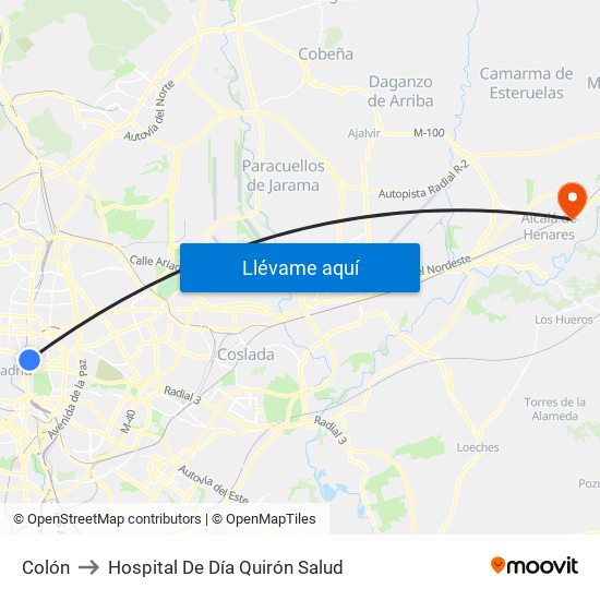 Colón to Hospital De Día Quirón Salud map