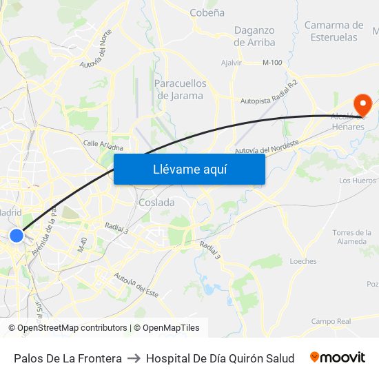 Palos De La Frontera to Hospital De Día Quirón Salud map