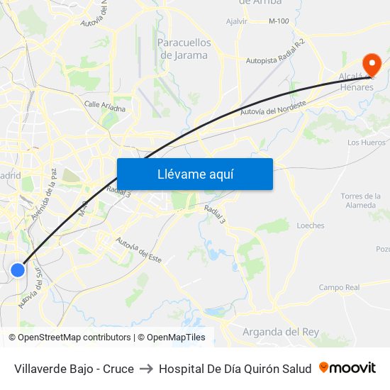 Villaverde Bajo - Cruce to Hospital De Día Quirón Salud map