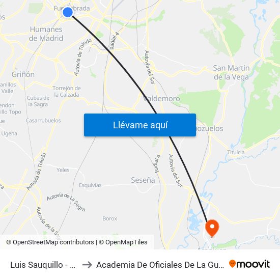 Luis Sauquillo - Grecia to Academia De Oficiales De La Guardia Civil map