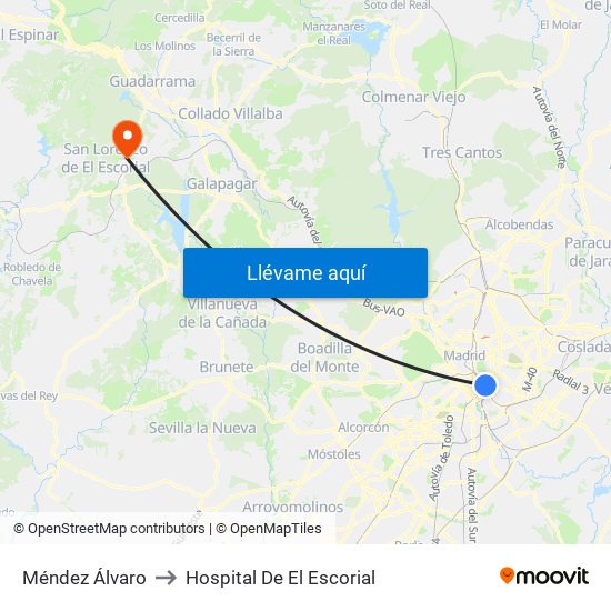 Méndez Álvaro to Hospital De El Escorial map