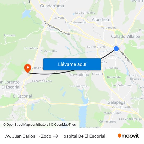 Av. Juan Carlos I - Zoco to Hospital De El Escorial map