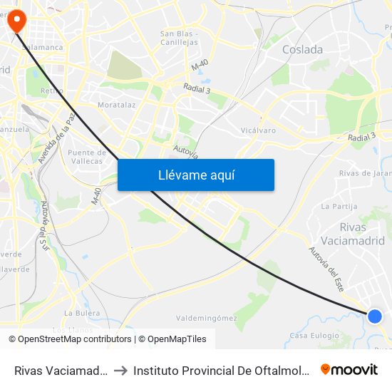Rivas Vaciamadrid to Instituto Provincial De Oftalmología map
