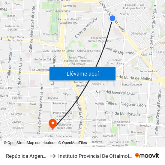 República Argentina to Instituto Provincial De Oftalmología map