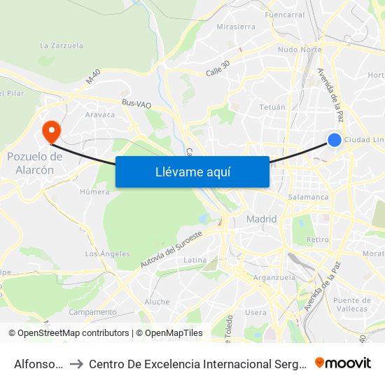 Alfonso XIII to Centro De Excelencia Internacional Sergio Arboleda map