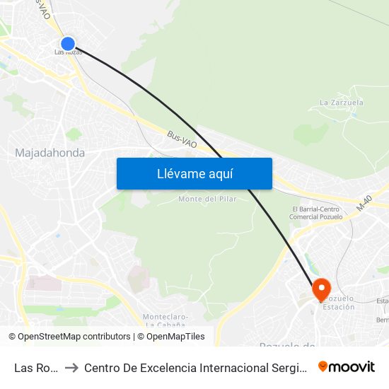 Las Rozas to Centro De Excelencia Internacional Sergio Arboleda map