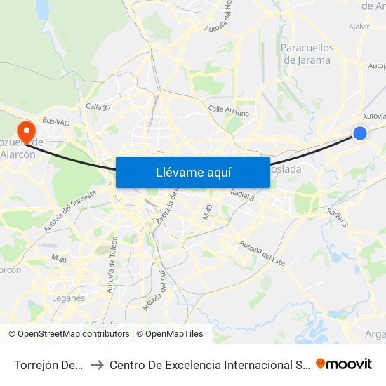 Torrejón De Ardoz to Centro De Excelencia Internacional Sergio Arboleda map