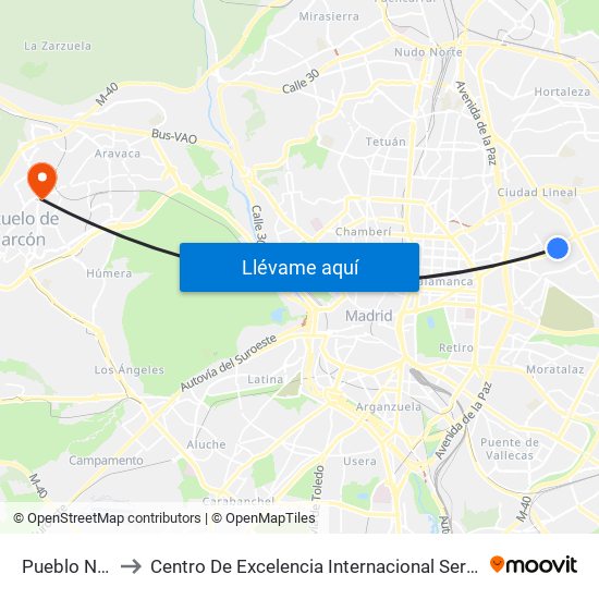 Pueblo Nuevo to Centro De Excelencia Internacional Sergio Arboleda map